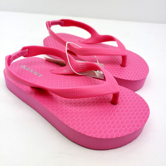 Old Navy Toddler Girls Size 7 Pink Casual Back Strap Flip Flop Sandals - Picture 1 of 9